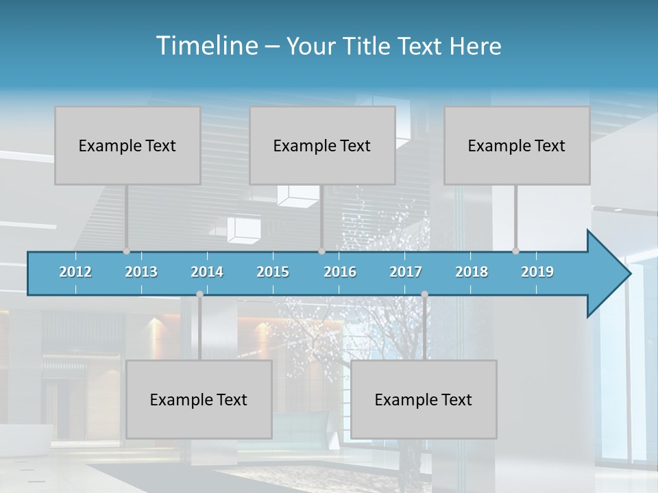 A Large Room With A Tree In The Middle Of It PowerPoint Template