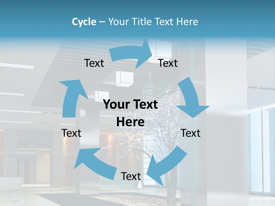 A Large Room With A Tree In The Middle Of It PowerPoint Template