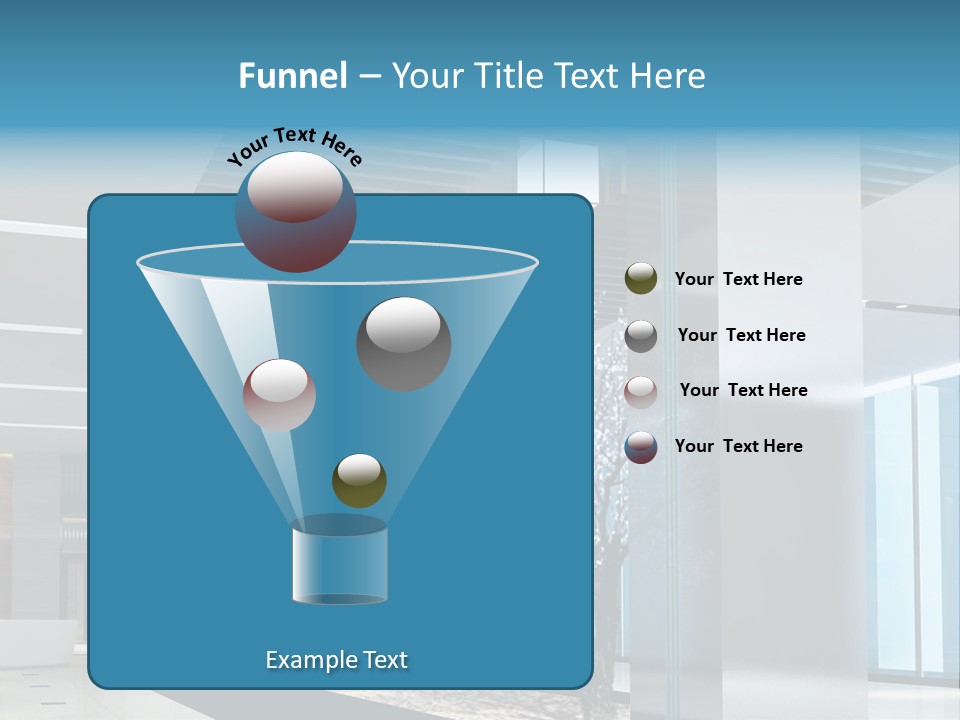 A Large Room With A Tree In The Middle Of It PowerPoint Template