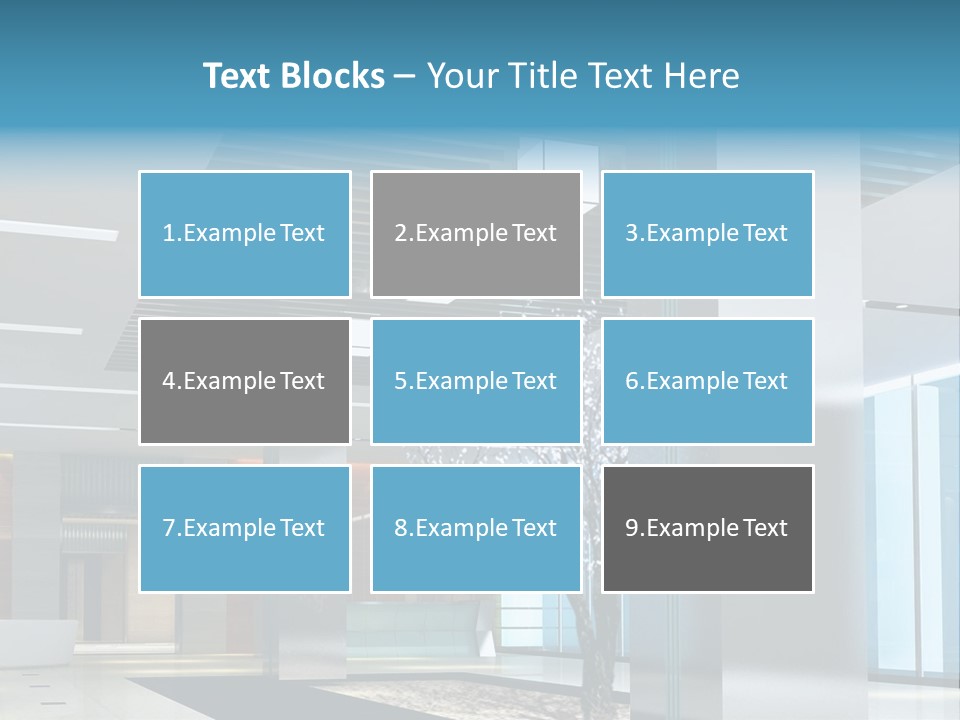 A Large Room With A Tree In The Middle Of It PowerPoint Template
