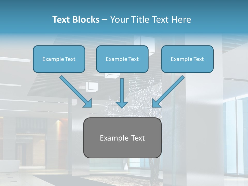 A Large Room With A Tree In The Middle Of It PowerPoint Template