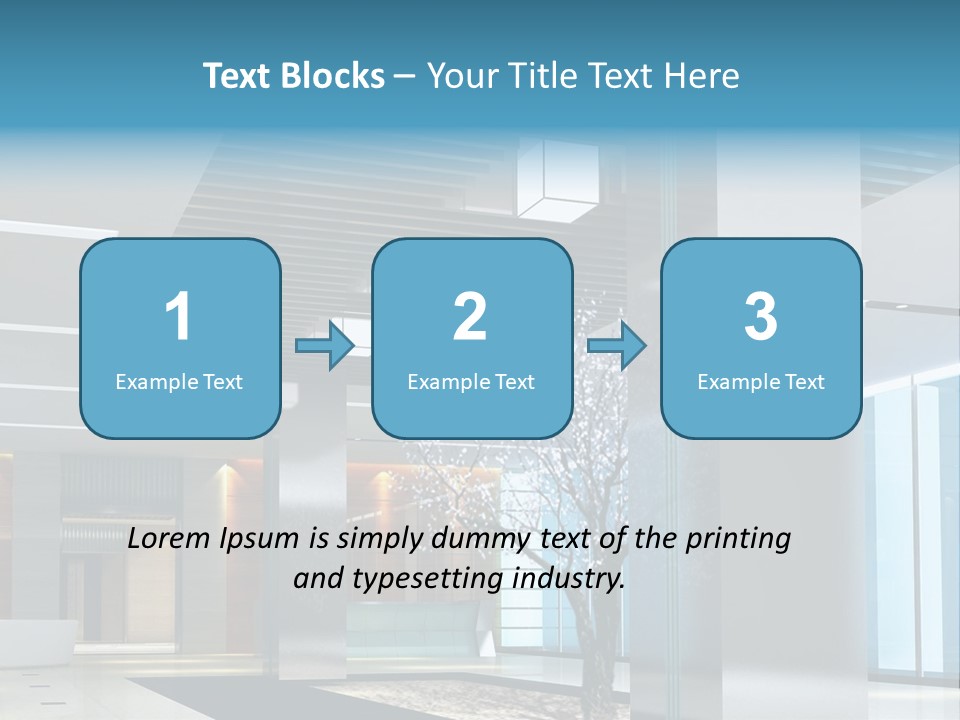 A Large Room With A Tree In The Middle Of It PowerPoint Template