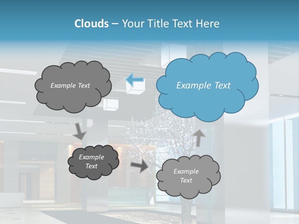 A Large Room With A Tree In The Middle Of It PowerPoint Template