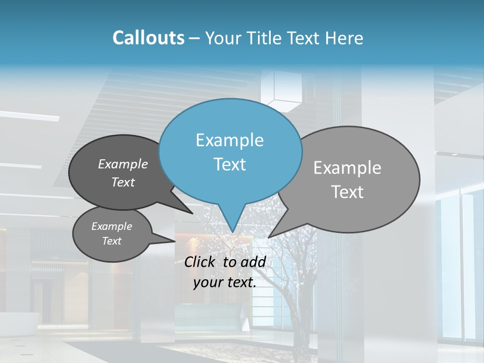 A Large Room With A Tree In The Middle Of It PowerPoint Template