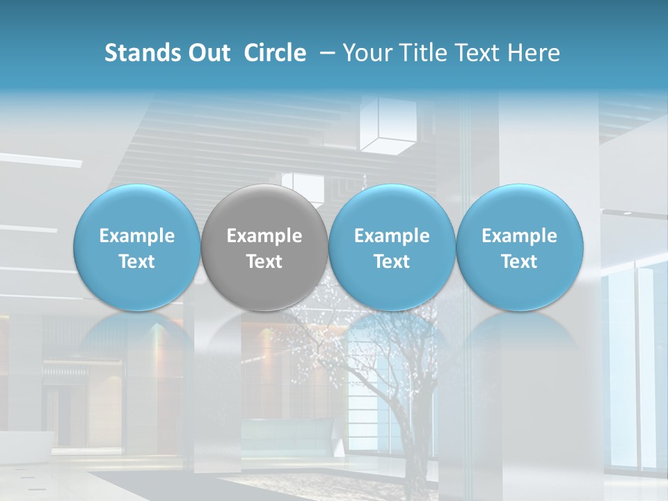 A Large Room With A Tree In The Middle Of It PowerPoint Template