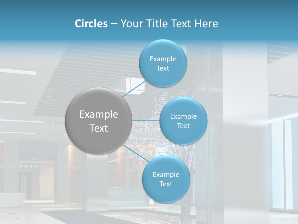 A Large Room With A Tree In The Middle Of It PowerPoint Template