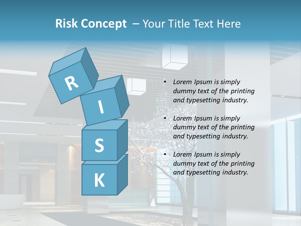 A Large Room With A Tree In The Middle Of It PowerPoint Template
