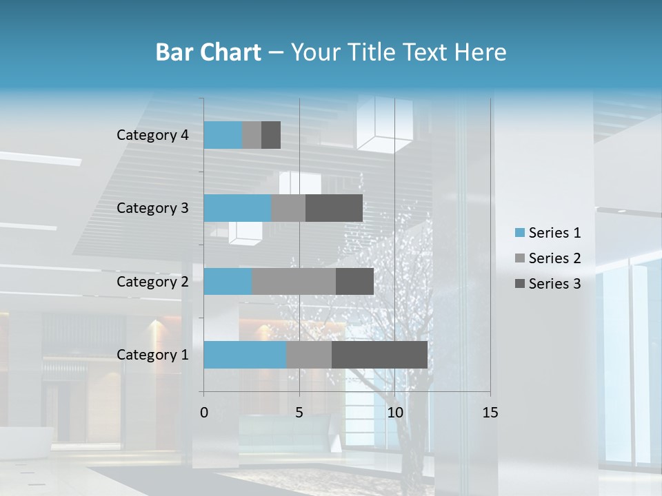 A Large Room With A Tree In The Middle Of It PowerPoint Template