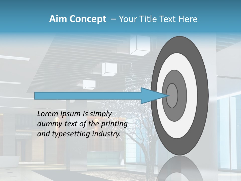 A Large Room With A Tree In The Middle Of It PowerPoint Template