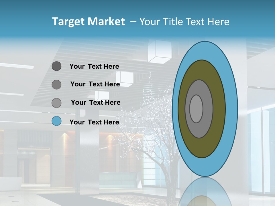 A Large Room With A Tree In The Middle Of It PowerPoint Template
