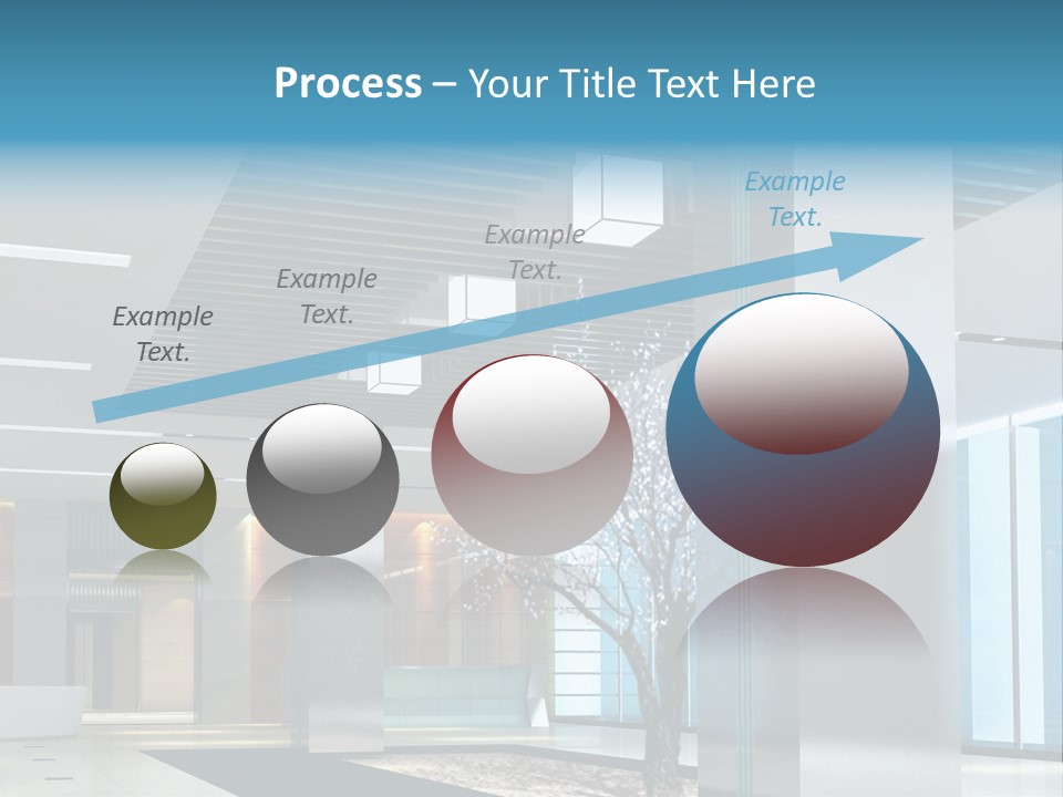 A Large Room With A Tree In The Middle Of It PowerPoint Template