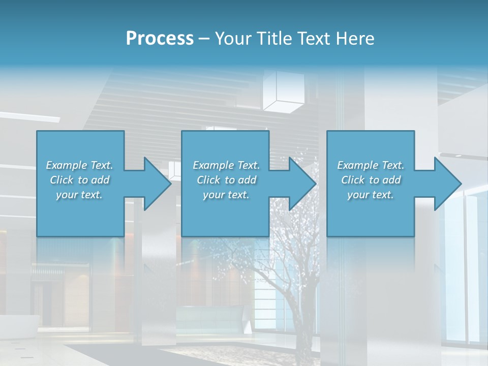 A Large Room With A Tree In The Middle Of It PowerPoint Template