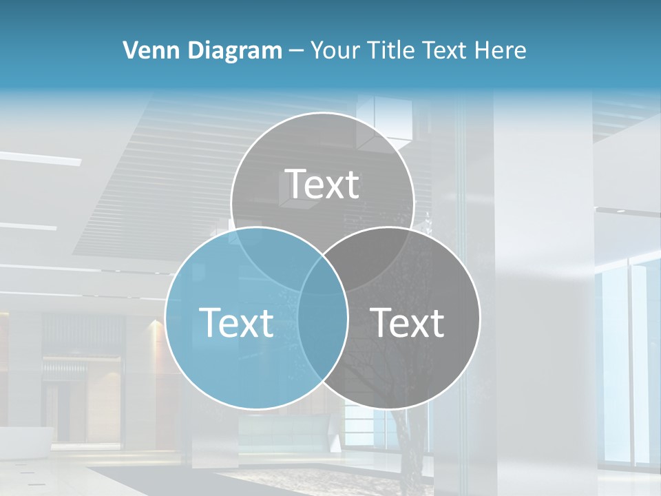 A Large Room With A Tree In The Middle Of It PowerPoint Template
