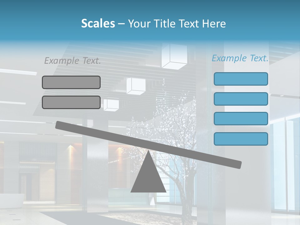 A Large Room With A Tree In The Middle Of It PowerPoint Template