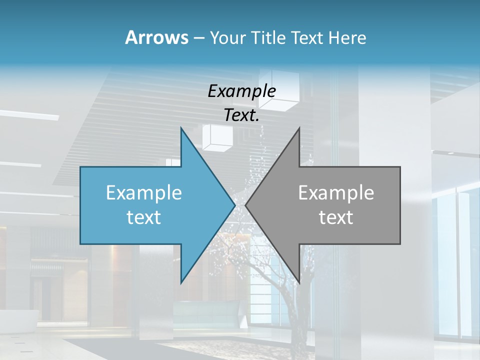 A Large Room With A Tree In The Middle Of It PowerPoint Template