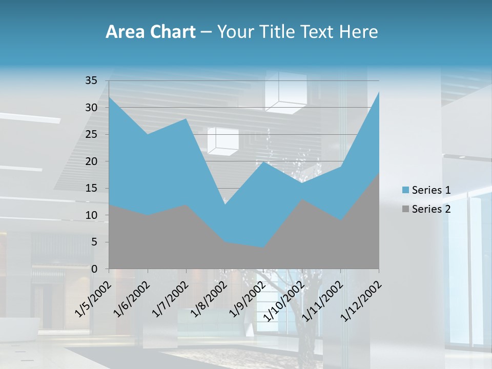 A Large Room With A Tree In The Middle Of It PowerPoint Template