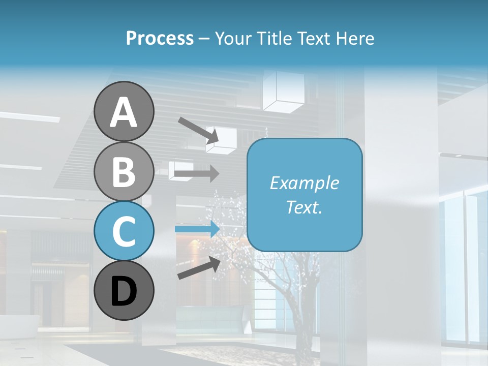 A Large Room With A Tree In The Middle Of It PowerPoint Template