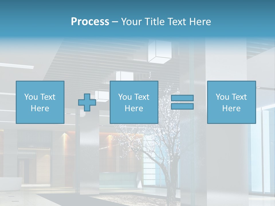 A Large Room With A Tree In The Middle Of It PowerPoint Template