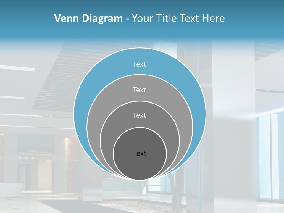 A Large Room With A Tree In The Middle Of It PowerPoint Template