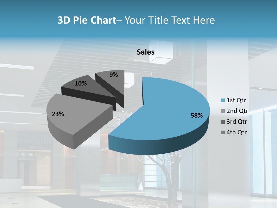 A Large Room With A Tree In The Middle Of It PowerPoint Template