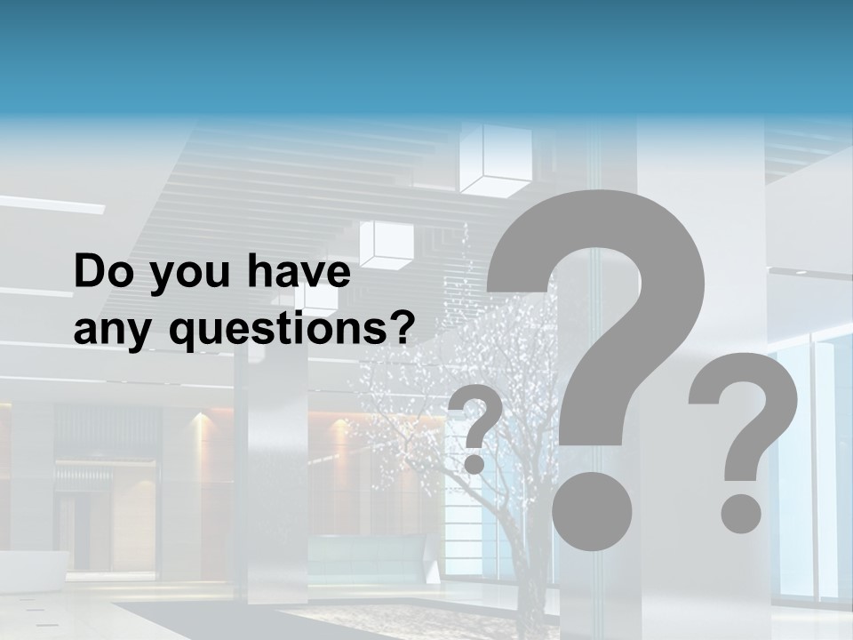 A Large Room With A Tree In The Middle Of It PowerPoint Template