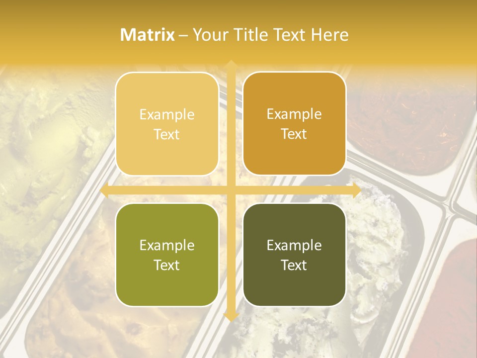 A Variety Of Ice Creams In Trays On A Table PowerPoint Template