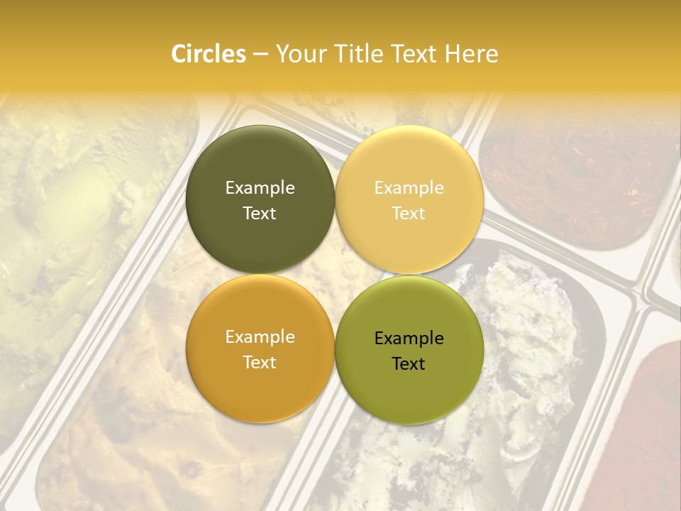 A Variety Of Ice Creams In Trays On A Table PowerPoint Template