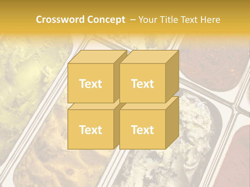 A Variety Of Ice Creams In Trays On A Table PowerPoint Template