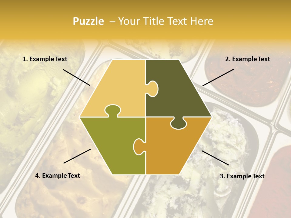 A Variety Of Ice Creams In Trays On A Table PowerPoint Template