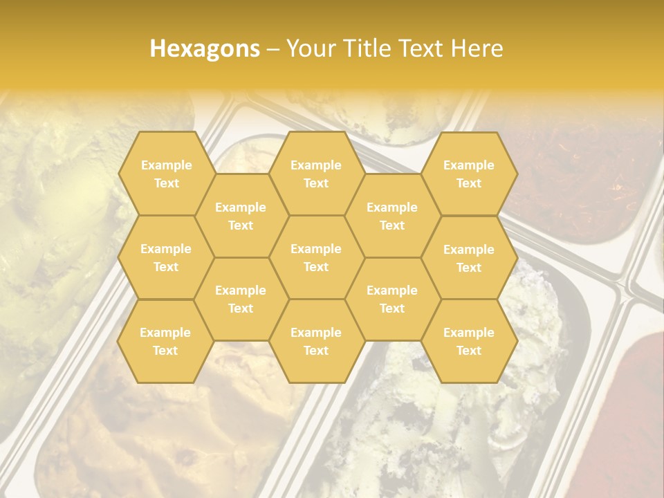 A Variety Of Ice Creams In Trays On A Table PowerPoint Template