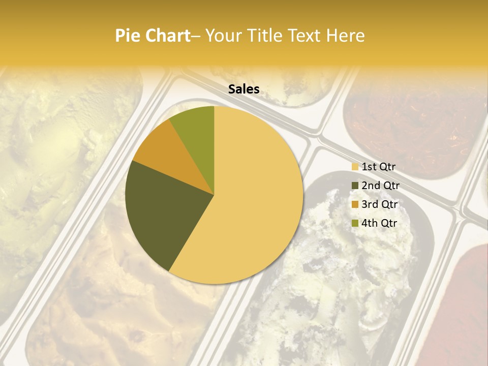 A Variety Of Ice Creams In Trays On A Table PowerPoint Template
