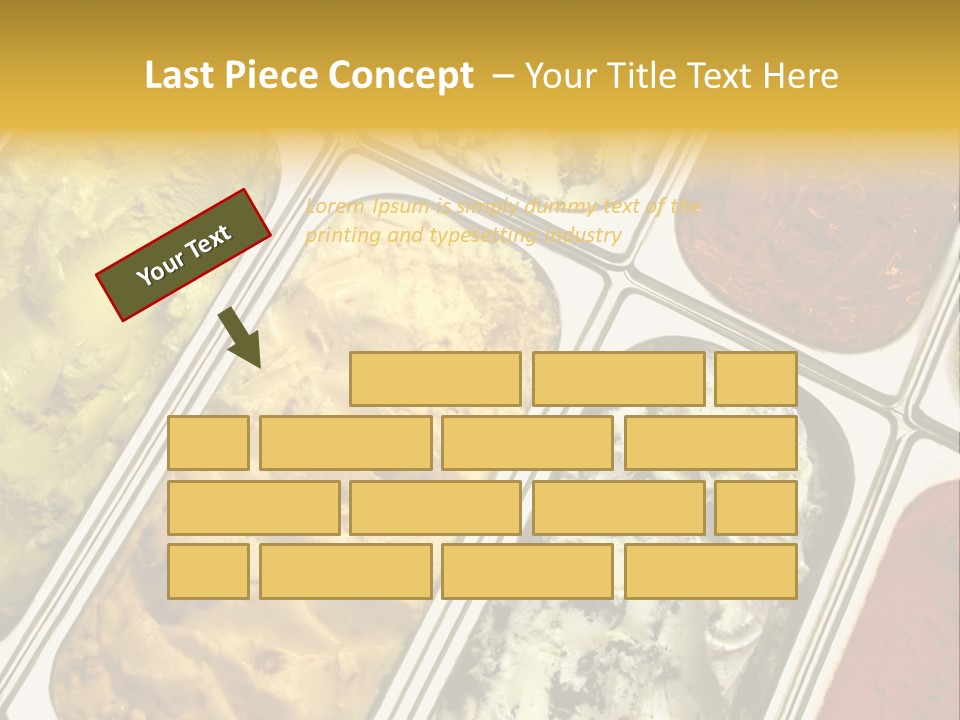 A Variety Of Ice Creams In Trays On A Table PowerPoint Template