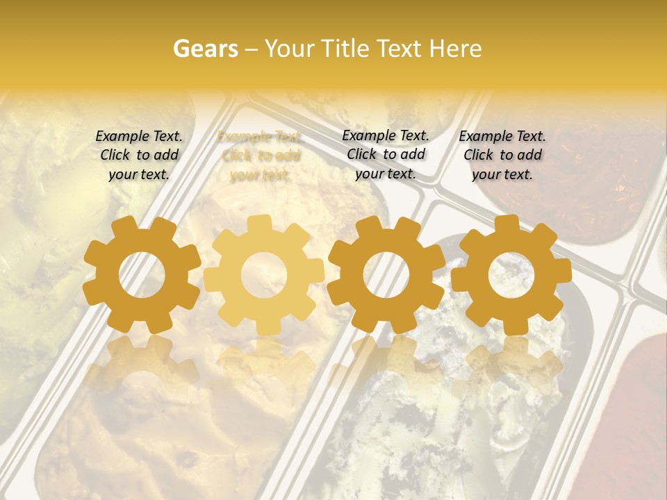 A Variety Of Ice Creams In Trays On A Table PowerPoint Template