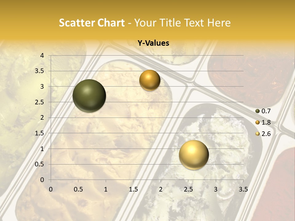 A Variety Of Ice Creams In Trays On A Table PowerPoint Template