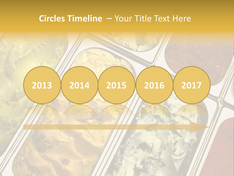 A Variety Of Ice Creams In Trays On A Table PowerPoint Template