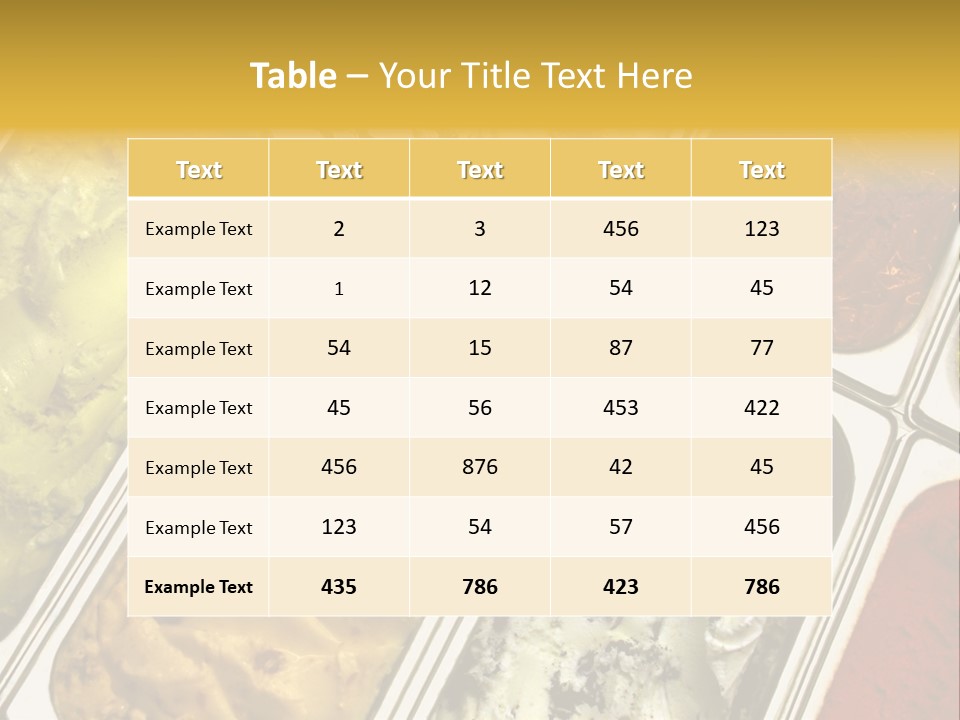 A Variety Of Ice Creams In Trays On A Table PowerPoint Template