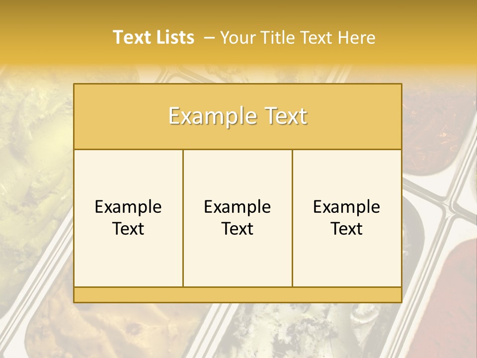 A Variety Of Ice Creams In Trays On A Table PowerPoint Template