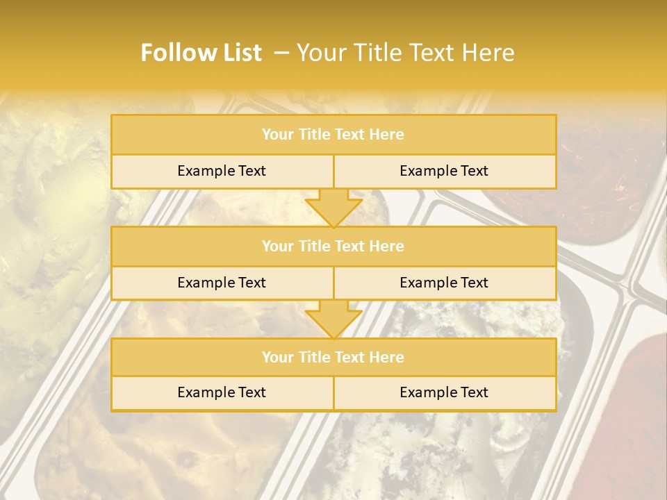 A Variety Of Ice Creams In Trays On A Table PowerPoint Template
