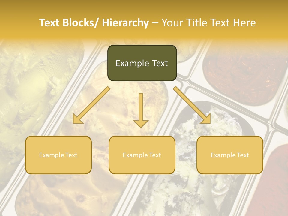 A Variety Of Ice Creams In Trays On A Table PowerPoint Template