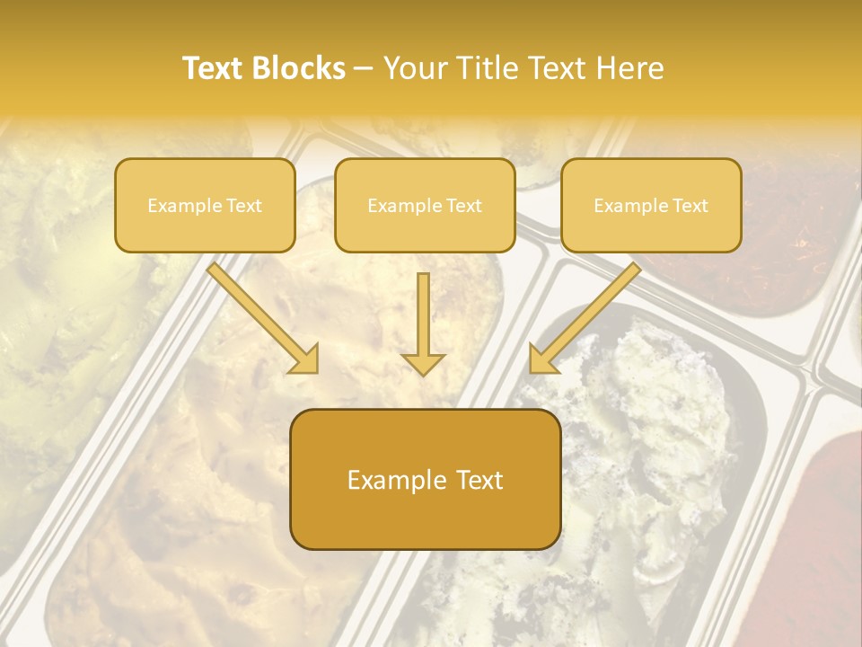 A Variety Of Ice Creams In Trays On A Table PowerPoint Template