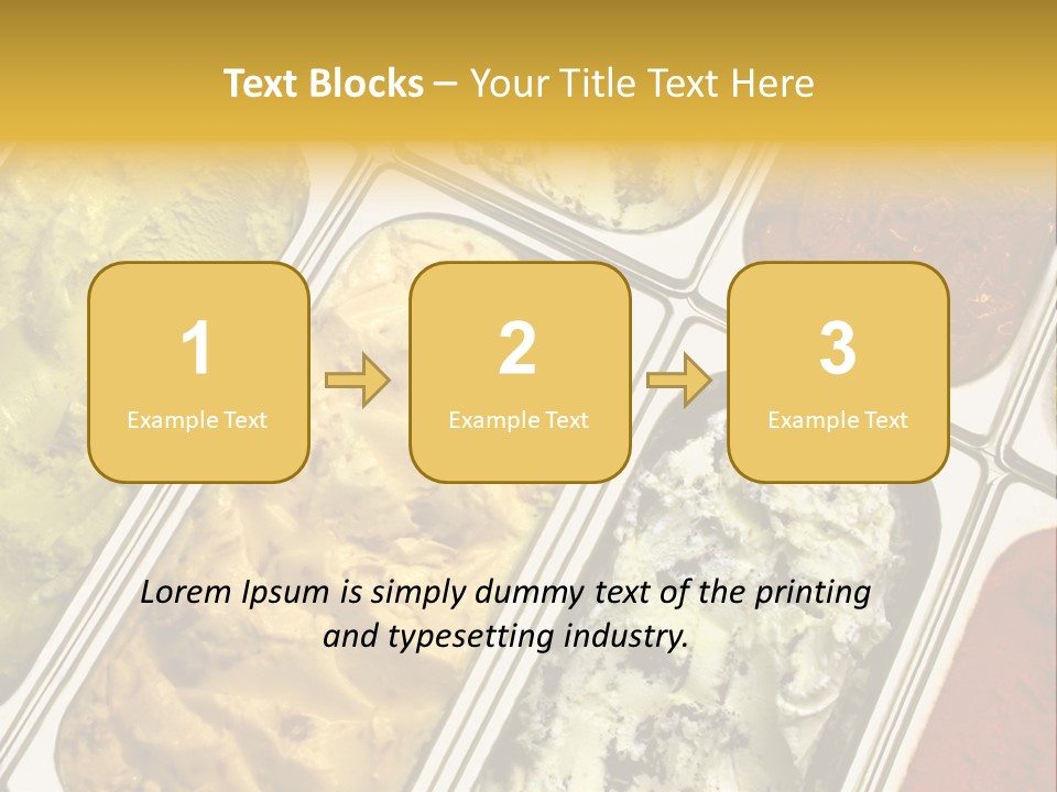 A Variety Of Ice Creams In Trays On A Table PowerPoint Template