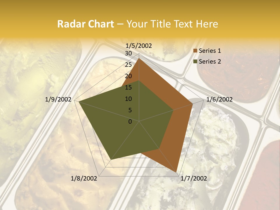 A Variety Of Ice Creams In Trays On A Table PowerPoint Template