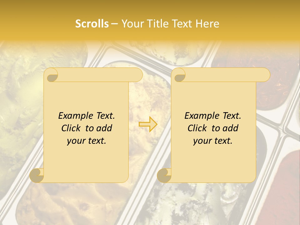 A Variety Of Ice Creams In Trays On A Table PowerPoint Template