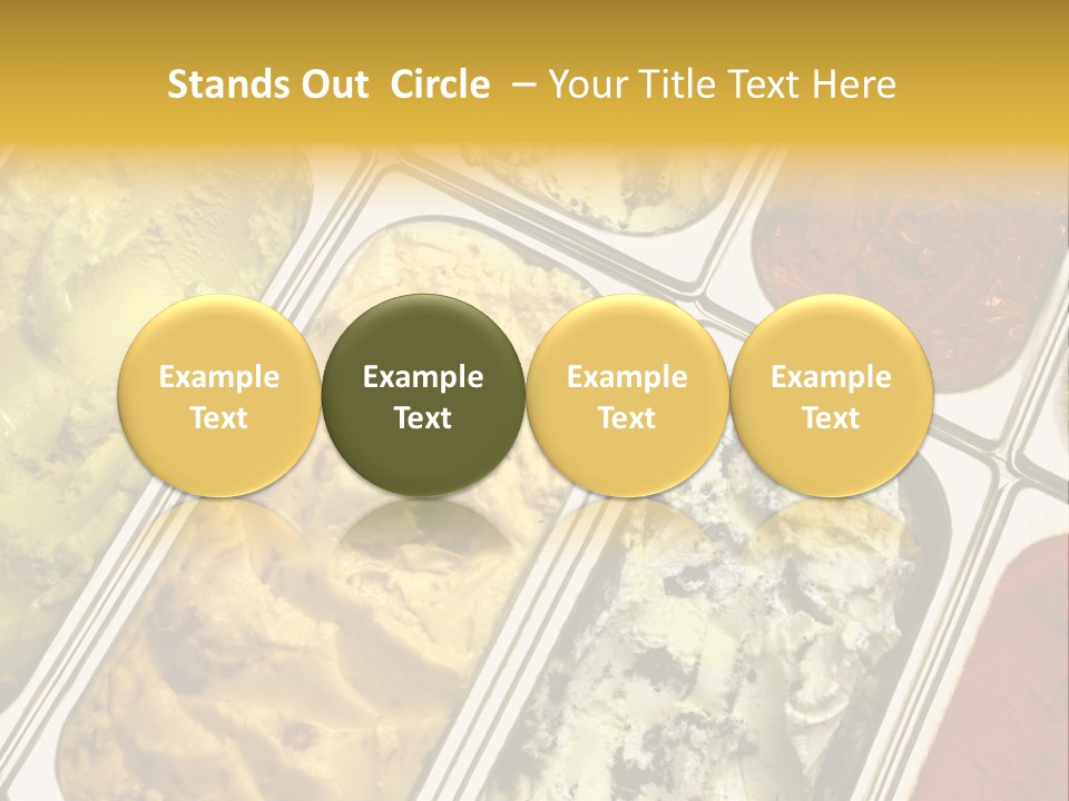 A Variety Of Ice Creams In Trays On A Table PowerPoint Template