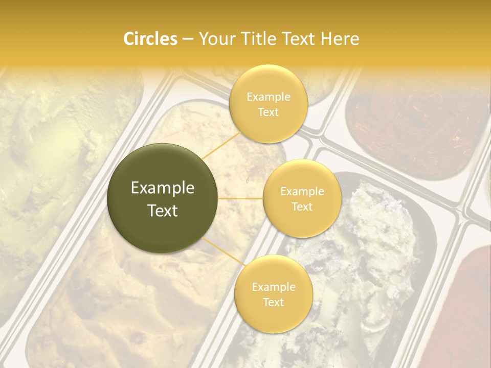 A Variety Of Ice Creams In Trays On A Table PowerPoint Template