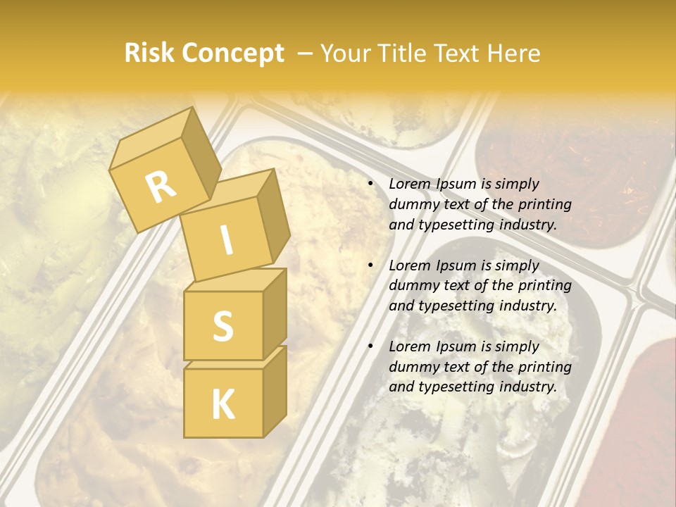 A Variety Of Ice Creams In Trays On A Table PowerPoint Template