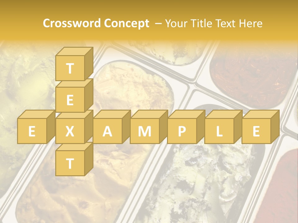 A Variety Of Ice Creams In Trays On A Table PowerPoint Template