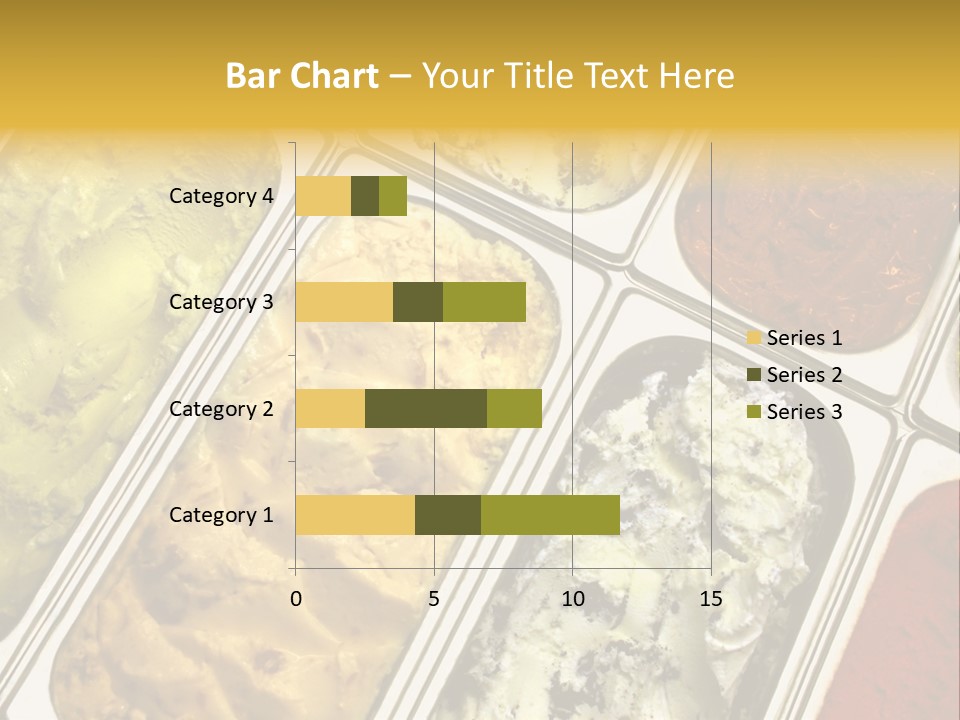 A Variety Of Ice Creams In Trays On A Table PowerPoint Template