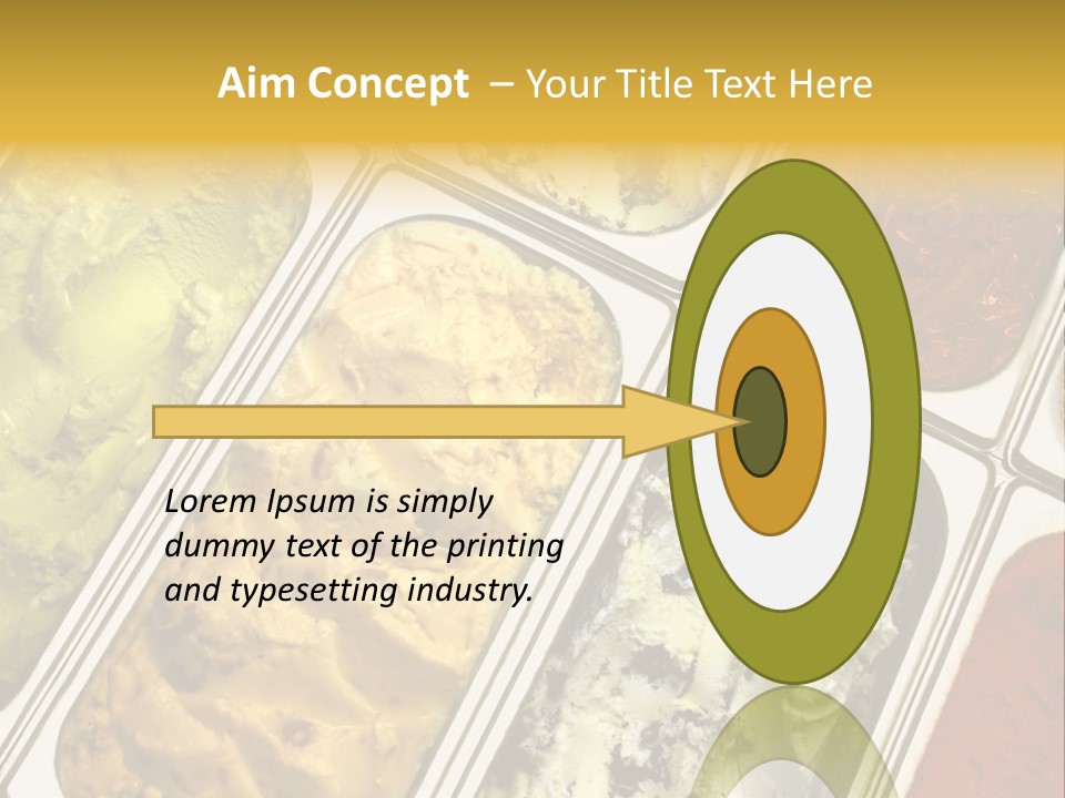 A Variety Of Ice Creams In Trays On A Table PowerPoint Template