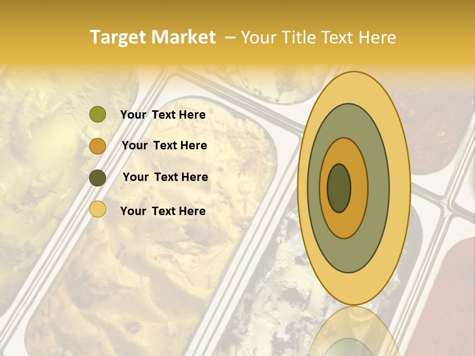 A Variety Of Ice Creams In Trays On A Table PowerPoint Template